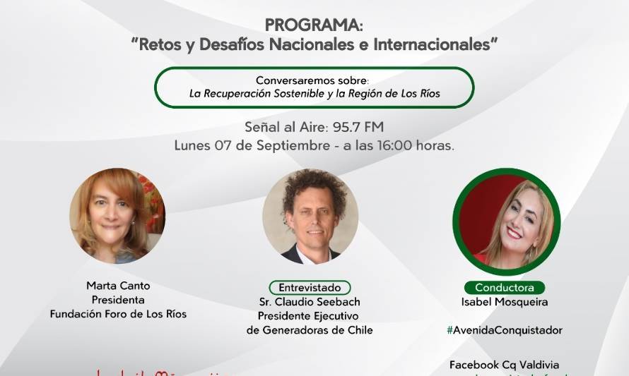 Claudio Seebach estará conversando con Foro Los Ríos sobre "Reactivación Sostenible"