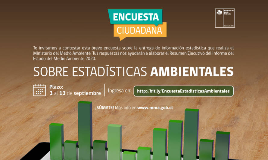 Ministerio del Medio Ambiente lanza encuesta para mejorar entrega de estadísticas a la ciudadanía