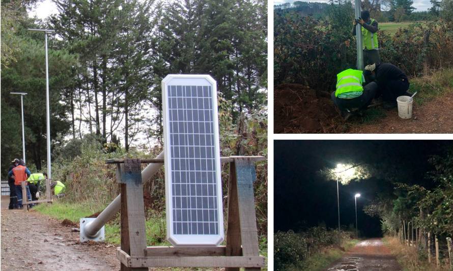 Proyecto de luminarias fotovoltaicas en Lago Ranco.