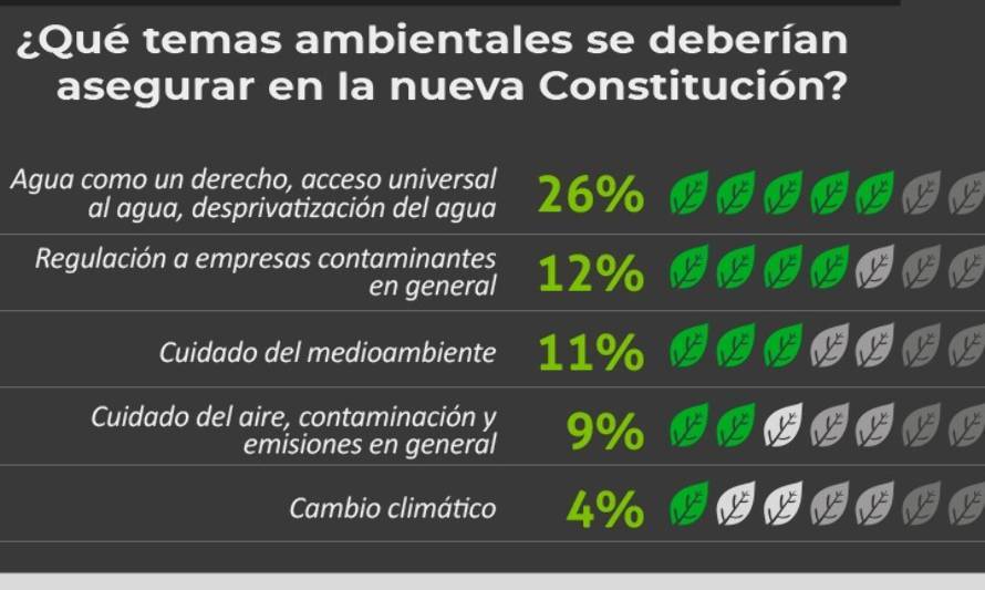 8 de cada 10 chilenos estima que la Nueva Constitución debe 
contar con una mirada ecológica