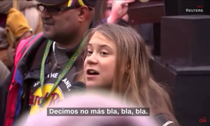 Greta Thunberg criticó bla, bla, bla y prometió "cero emisiones" de insultos y malas palabras