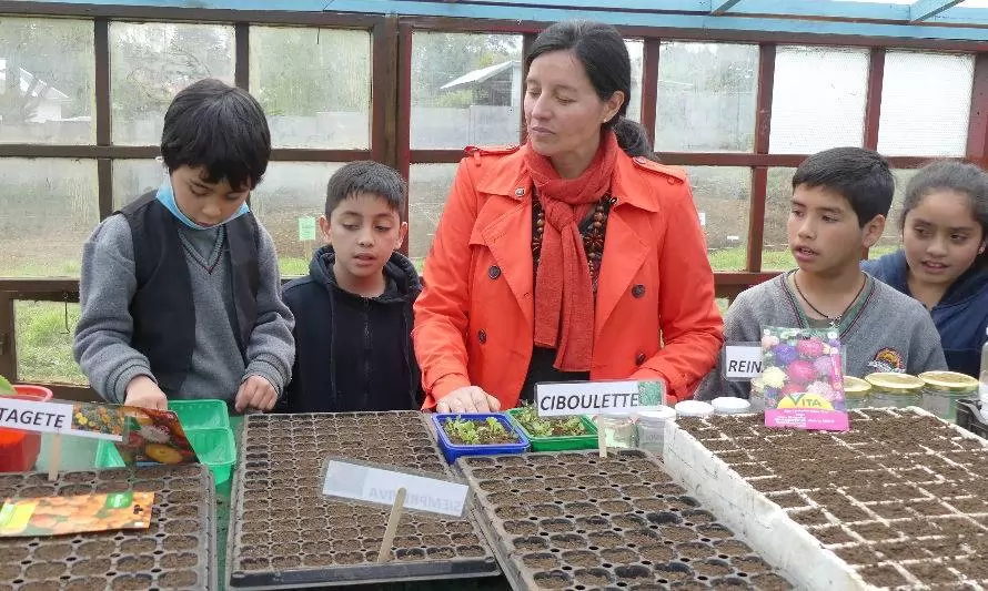 Estudiantes de Puerto Montt inauguran nuevo invernadero escolar con material reciclado 