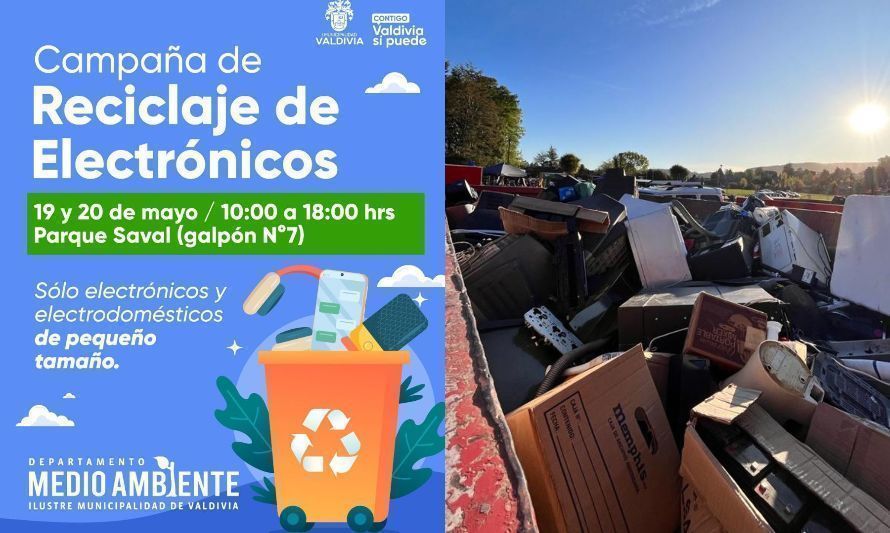 La campaña municipal de reciclaje se realizará este 19 y 20 de mayo. Crédito: Municipalidad de Valdivia.
