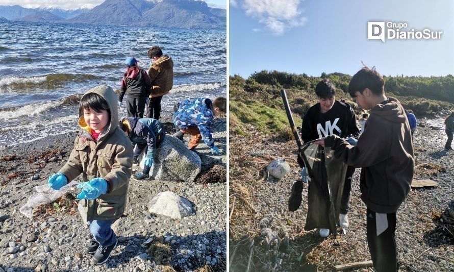 Hay futuro: estudiantes de Islas Huichas limpian basura de su isla