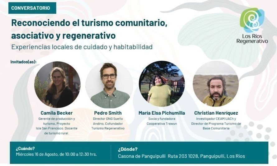 Invitan a conversatorio sobre turismo comunitario, asociativo y regenerativo en Panguipulli 