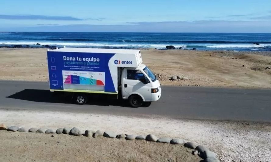 El punto móvil de reciclaje avanza por todo el país. Crédito: Entel.