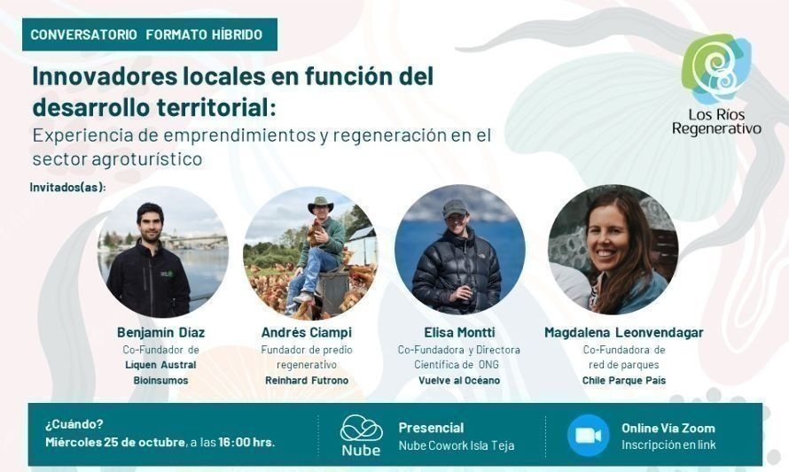 Conversatorio tratará la experiencia de emprendimientos y regeneración en el sector agroturístico