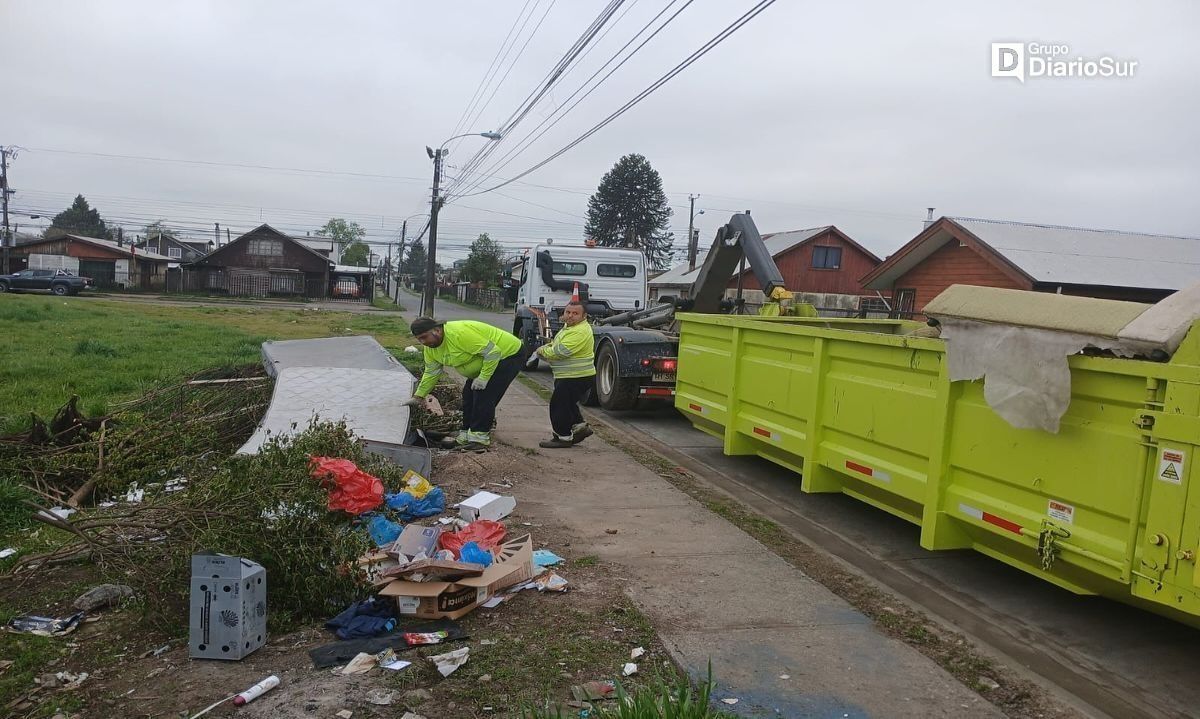 Limpian microbasurales en Osorno: retiran desde ramas hasta colchones