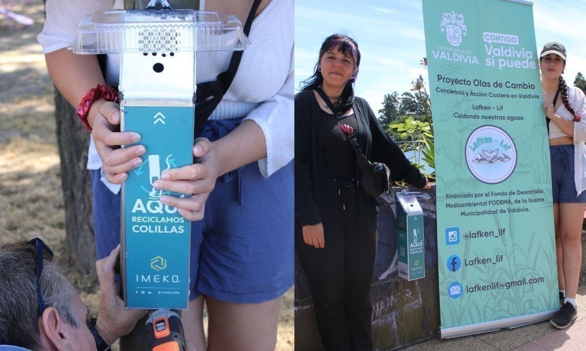 ONG Lafken Lif instala colilleros en emblemáticas playas de Valdivia