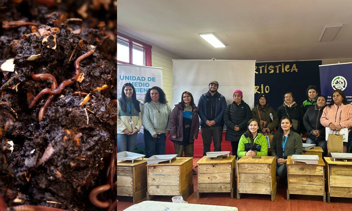 Entrega de vermicomposteras en establecimientos educacionales. Crédito: MMA Aysén.